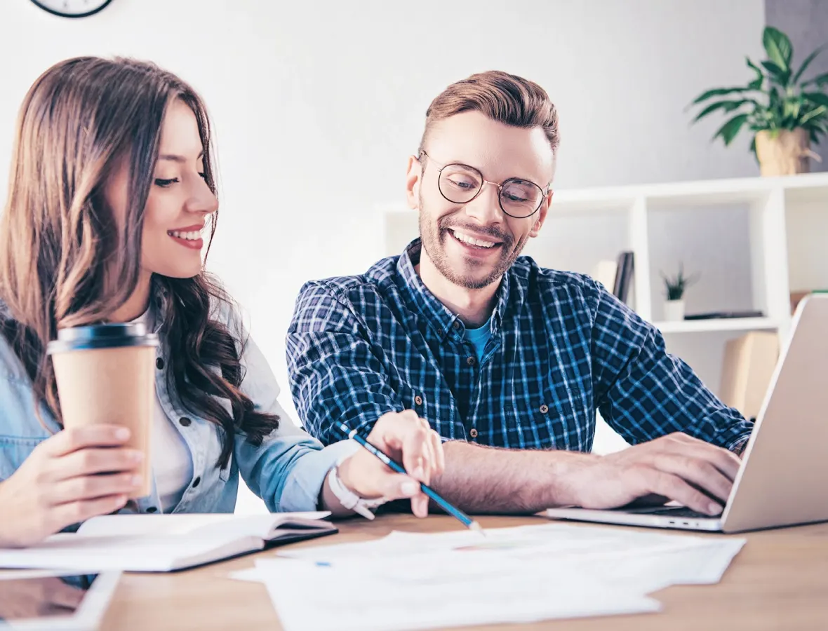 Couple reviewing their finances