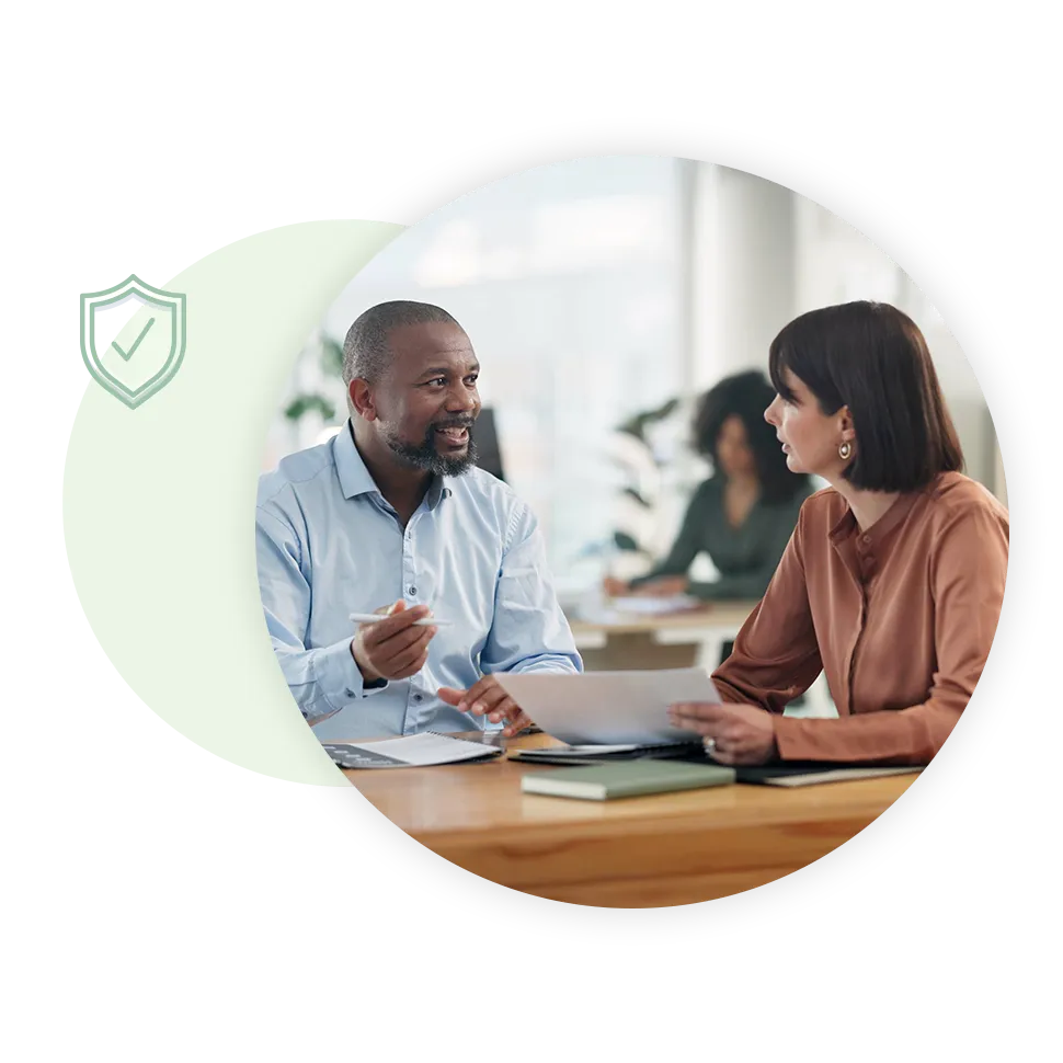 Gentleman speaking with Financial Advisor